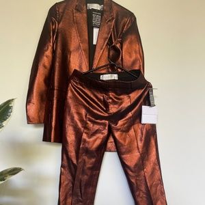 Never worn! Victoria Beckham Copper Blazer Pant Suit! Power Suit! Size UK 8
